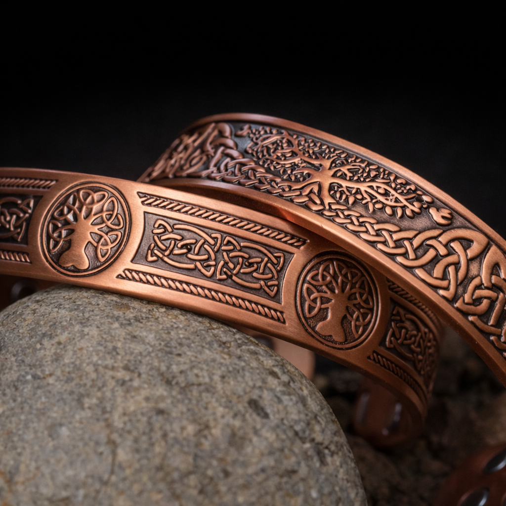 Bracelet en cuivre magnétique viking
