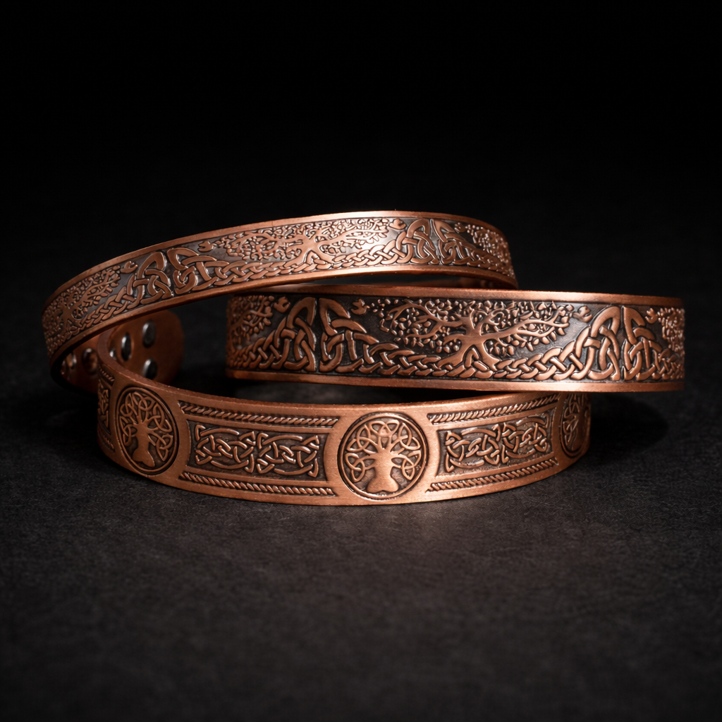 Bracelet en cuivre magnétique viking
