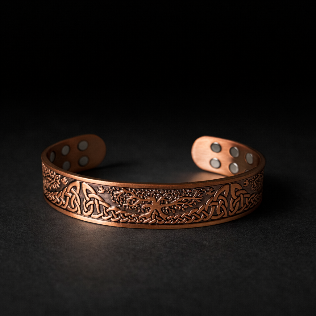 Bracelet en cuivre magnétique viking