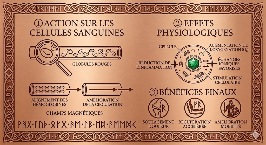 Bracelet en cuivre magnétique viking