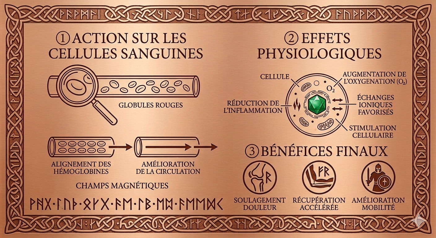 Bracelet en cuivre magnétique viking