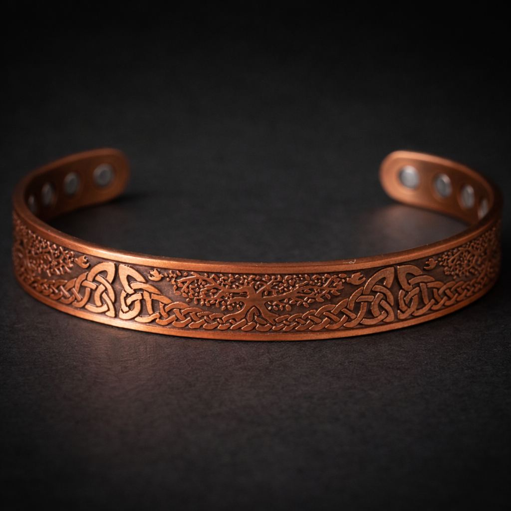 Bracelet en cuivre magnétique viking